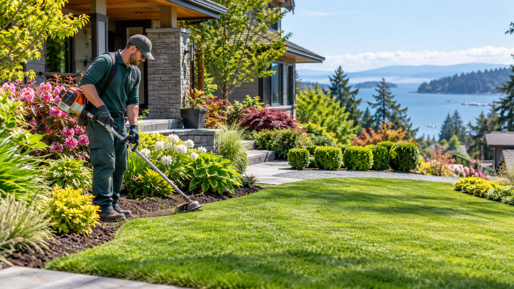 Coastal Garden Trimming with Scenic Views